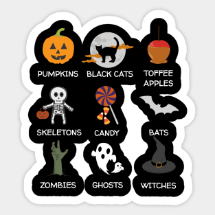 Things I Love About Halloween Sticker